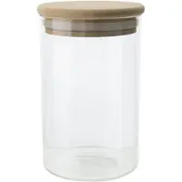 Cosy & Trendy Voorraadpot/bewaarpot 500 ml glas met houten deksel - Voorraadpot