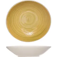 COSY&TRENDY 1x stuks rond diep bord/soepbord Turbolino geel 21 cm - Diepe borden