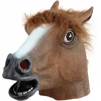 Bristol Novelty Paarden masker bruin van rubber - Verkleedmaskers