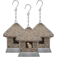 vidaXL Vogelhuizen 3 st wicker