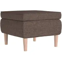 vidaXL Kruk met houten poten stof taupe