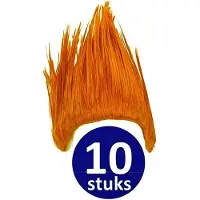 Made in Holland Oranje Pruik 10 stuks Oranje Feestpruik "Punk" Feestartikelen Oranje Hoofddeksel Feestkleding EK/WK Voetbal