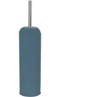 Excellent houseware - Toiletborstel met houder - rond - navy - 40cm - Toiletborstels