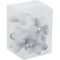 Othmar decorations Kersthangers - sterren - 12x - wit - 4 cm - glas - Kersthangers