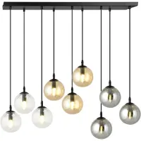 Emibig Hanglamp Glassy, dimbaar, zwart, Woon-/ Eetkamer, metaal, Modern, hanglamp