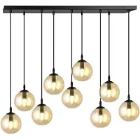 Emibig Glazen hanglamp eetkamer Cosmo 9-lichts | glas roségoudkleurig 104x120x3 cm hanglampen | NADUVI