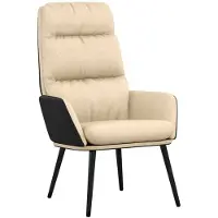 vidaXL Relaxstoel stof crèmekleurig