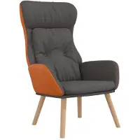 vidaXL Relaxstoel stof en PVC donkergrijs