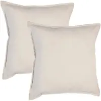 Atmosphera Bank/sierkussens huiskamer Sophia - 2x - 45 x 45 cm - Ivoor wit - polyester - met rits - Sierkussens