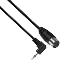 Dolphix DIN 5-pins - 3,5mm Jack haaks audiokabel / zwart - 1,5 meter