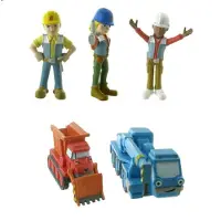 Comansi Speelset Bob de Bouwer met oa Bob, Wendy & Leo - 7 cm (Let op: Wielen bewegen niet)