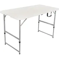 BRASQ Vouwtafel Wit - 120x60x74cm - Campingtafel - Klaptafel - Inklapbaar - Weerbestendig