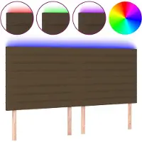 vidaXL Hoofdbord LED 160x5x118/128 cm stof donkerbruin
