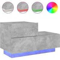 vidaXL Nachtkastje met LED-verlichting 70x36x40,5 cm betongrijs