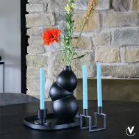 Vase the World Vaas Barbosa | Zwart | Bolvormig | Metaal | L10 x B14 x H30 cm