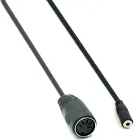 Dolphix DIN 5-pins (v) - 3,5mm Jack (v) audiokabel / zwart - 0,50 meter