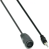 Dolphix DIN 5-pins (v) - 3,5mm Jack (m) audiokabel / zwart - 1,5 meter