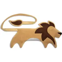 Leschi Warmtekussen voor het lichaam -- graankussen (let op geen kersenpitten!) met biologische tarwe - leeuw - beige/zandkleur met bruin - voor magnetron en oven