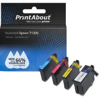 PrintAbout Inktcartridge T1306 4-kleuren Multipack Hoge capaciteit geschikt voor Epson