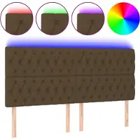 vidaXL Hoofdbord LED 200x7x118/128 cm stof donkerbruin