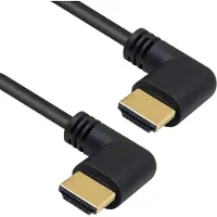 Dolphix HDMI kabel - 90° haakse connectoren (rechts/rechts) - HDMI2.0 (4K 60Hz + HDR) - 0,50 meter