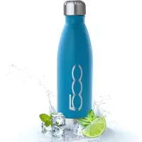 Take Care FIAT Thermosfles Blauw - Dubbelwandig - RVS - Drinkfles - 500 ML