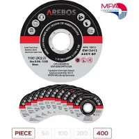 Arebos 400 x Slijpschijven Flexschijven Inox roestvrij staal metaal Metall Ø 115 mm x 1,2 mm