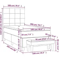 vidaXL Boxspringbed met matras, blauw, 100x200 cm, met stoffen bekleding