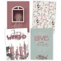 MajesticAlly Kerstkaart Marjolein 'Joy to the world' ' 12 stuks met envelop
