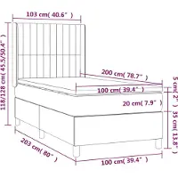 vidaXL Boxspring met matras stof blauw 100x200 cm