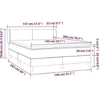 vidaXL Boxspring met matras kunstleer cappuccinokleurig 140x200 cm