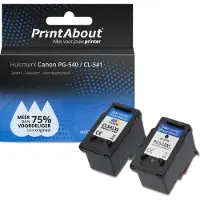 PrintAbout Inktcartridge PG-540 / CL-541 Zwart + 3 kleuren Multipack geschikt voor Canon