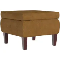 vidaXL Kruk met houten poten fluweel bruin