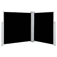 vidaXL Windscherm uittrekbaar 140x600 cm zwart