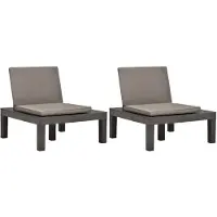 vidaXL Loungestoelen 2 st met kussens kunststof antraciet