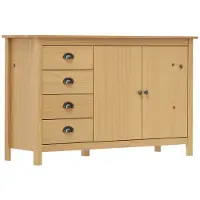 vidaXL Dressoir Hill 130x40x80 cm massief grenenhout honingbruin