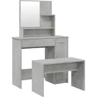 vidaXL Kaptafelset 86,5x35x136 cm betongrijs
