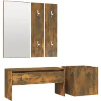 vidaXL Garderobe set bewerkt hout gerookt eikenkleurig