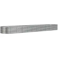 vidaXL Plantenbak 440x80x36 cm gegalvaniseerd staal zilverkleurig