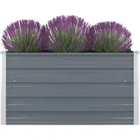 vidaXL Verhoogde plantenbak, 100 x 100 x 45 cm, verzinkstaal, grijs