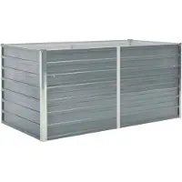 vidaXL Plantenbak verhoogd 160x80x77 cm gegalvaniseerd staal grijs