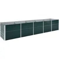 vidaXL Plantenbak verhoogd 400x80x77 cm gegalvaniseerd staal groen