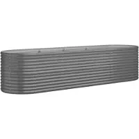 vidaXL Plantenbak 296x80x68 cm gegalvaniseerd staal grijs