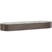 vidaXL Plantenbak 322x100x36 cm gegalvaniseerd staal bruin