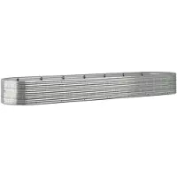 vidaXL Plantenbak 584x140x68 cm gepoedercoat staal zilverkleurig