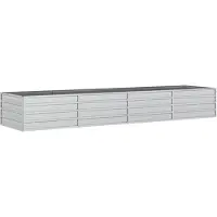 vidaXL Tuinverhoger, 320x80x45 cm, verzinkt staal, zilver