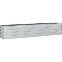 vidaXL Tuinverhoger, 240x40x45 cm, verzinkt staal, zilver