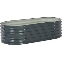 vidaXL Plantenbak verhoogd 160x80x44 cm gegalvaniseerd staal grijs