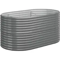 vidaXL Plantenbak 152x80x68 cm gegalvaniseerd staal grijs