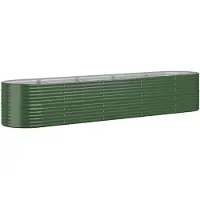 vidaXL Plantenbak 368x80x68 cm gegalvaniseerd staal groen